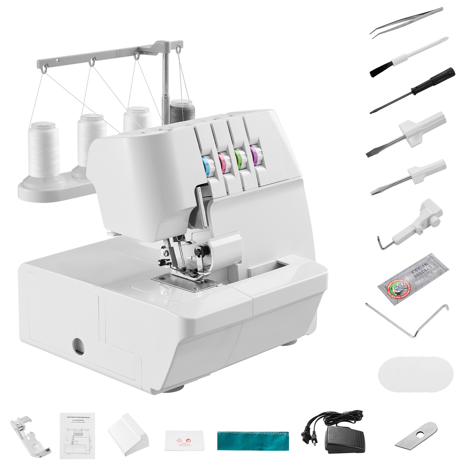 Sewing Machine Yarn - SucceBuy Serger Overlock Naaimachine 1250 Steken