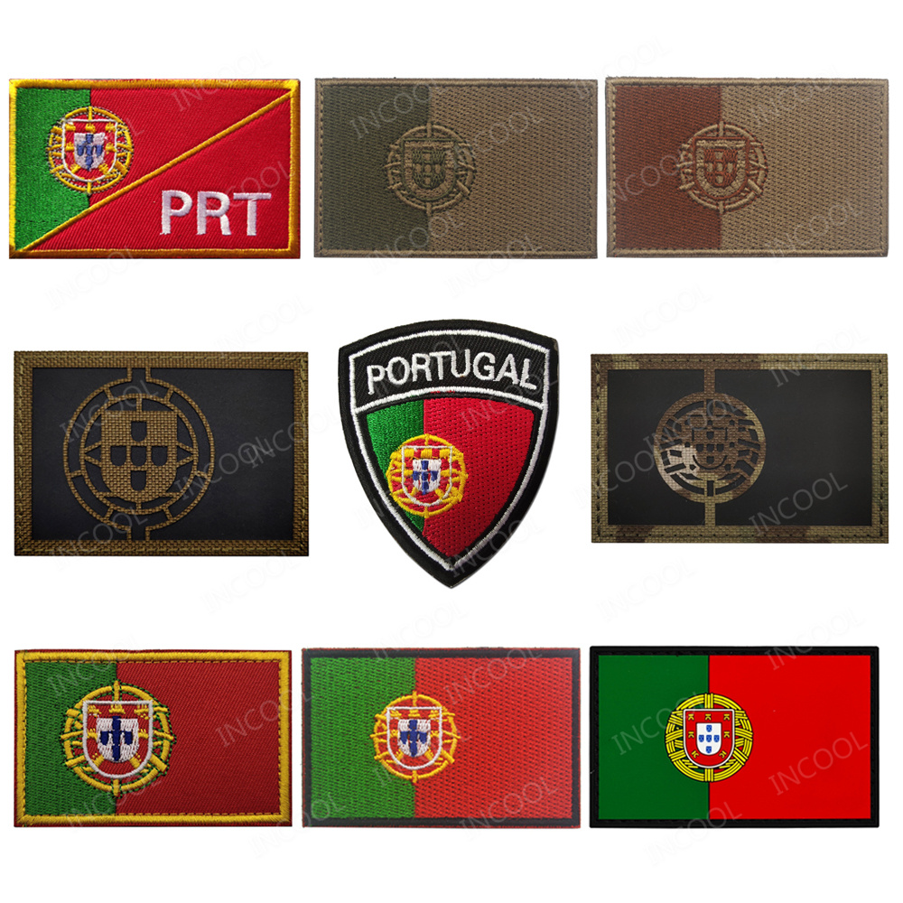 Velcro Sew On - Portugal Vlaggen Geborduurde Patch Ir Reflecterende